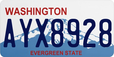 WA license plate AYX8928