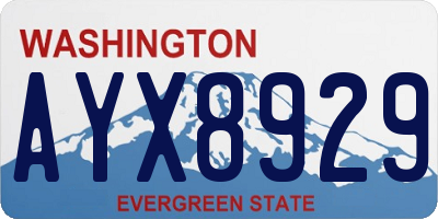 WA license plate AYX8929