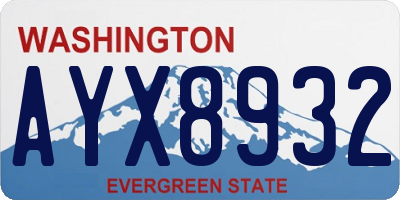 WA license plate AYX8932