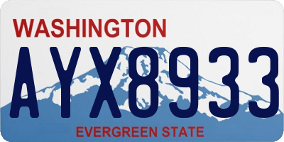 WA license plate AYX8933