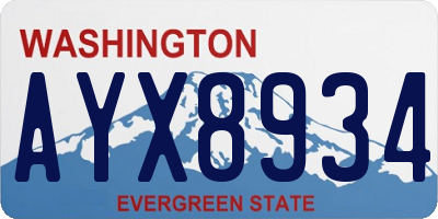 WA license plate AYX8934