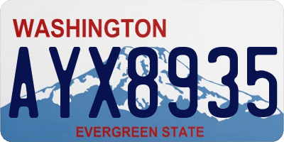 WA license plate AYX8935