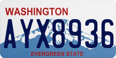 WA license plate AYX8936