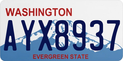 WA license plate AYX8937