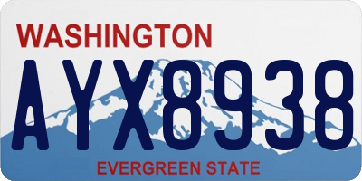 WA license plate AYX8938