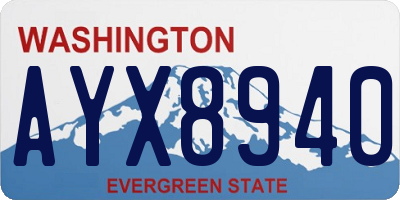 WA license plate AYX8940