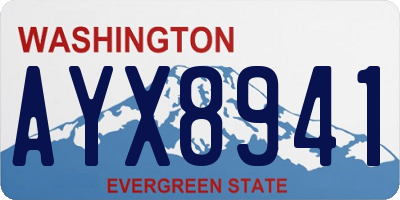 WA license plate AYX8941