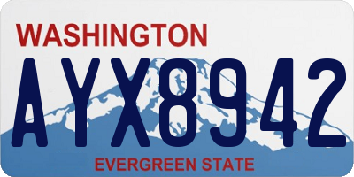 WA license plate AYX8942