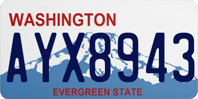 WA license plate AYX8943