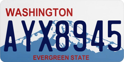 WA license plate AYX8945