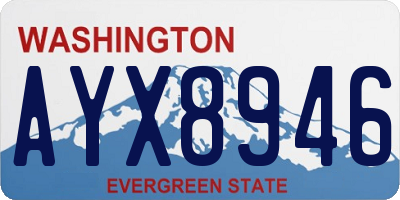 WA license plate AYX8946