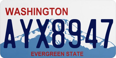 WA license plate AYX8947