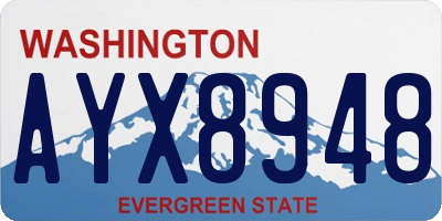 WA license plate AYX8948