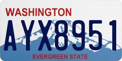 WA license plate AYX8951