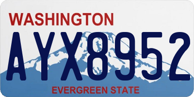 WA license plate AYX8952