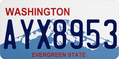 WA license plate AYX8953