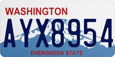 WA license plate AYX8954