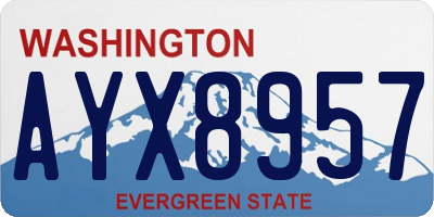 WA license plate AYX8957