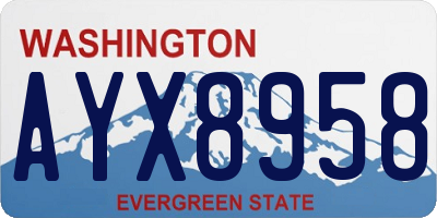 WA license plate AYX8958