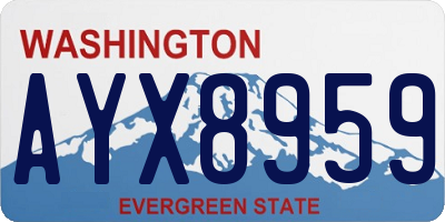 WA license plate AYX8959