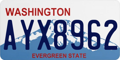 WA license plate AYX8962