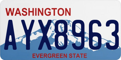 WA license plate AYX8963