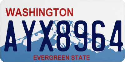 WA license plate AYX8964