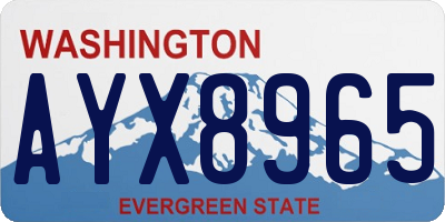 WA license plate AYX8965