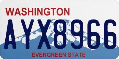 WA license plate AYX8966