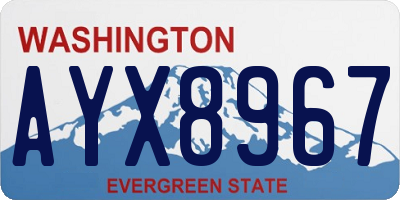 WA license plate AYX8967