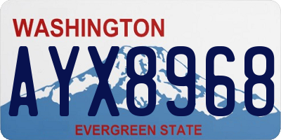 WA license plate AYX8968