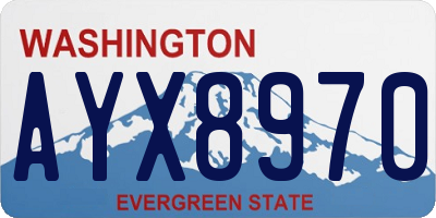 WA license plate AYX8970