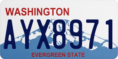 WA license plate AYX8971