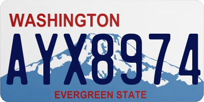 WA license plate AYX8974