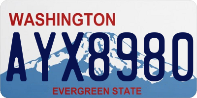 WA license plate AYX8980