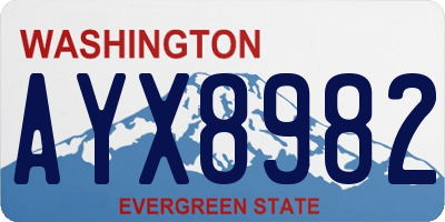 WA license plate AYX8982