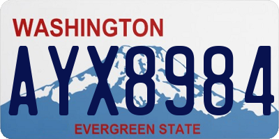 WA license plate AYX8984