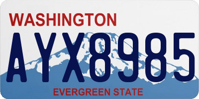 WA license plate AYX8985