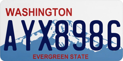 WA license plate AYX8986