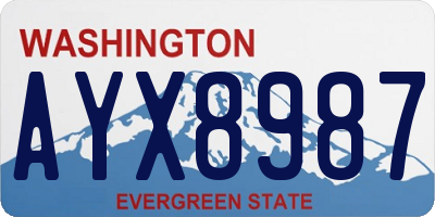 WA license plate AYX8987