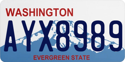 WA license plate AYX8989