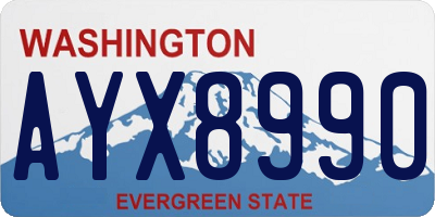 WA license plate AYX8990