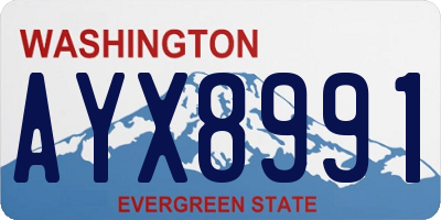 WA license plate AYX8991