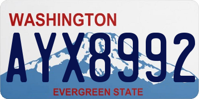 WA license plate AYX8992