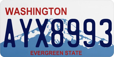 WA license plate AYX8993