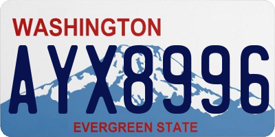 WA license plate AYX8996