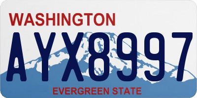 WA license plate AYX8997