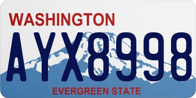 WA license plate AYX8998