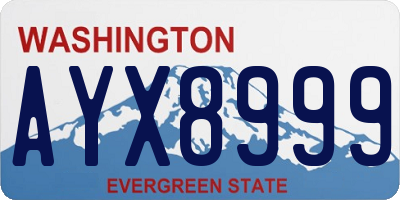 WA license plate AYX8999