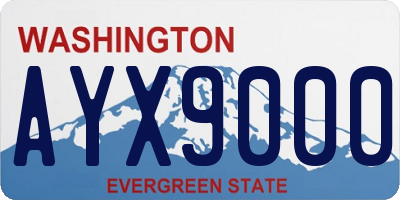 WA license plate AYX9000